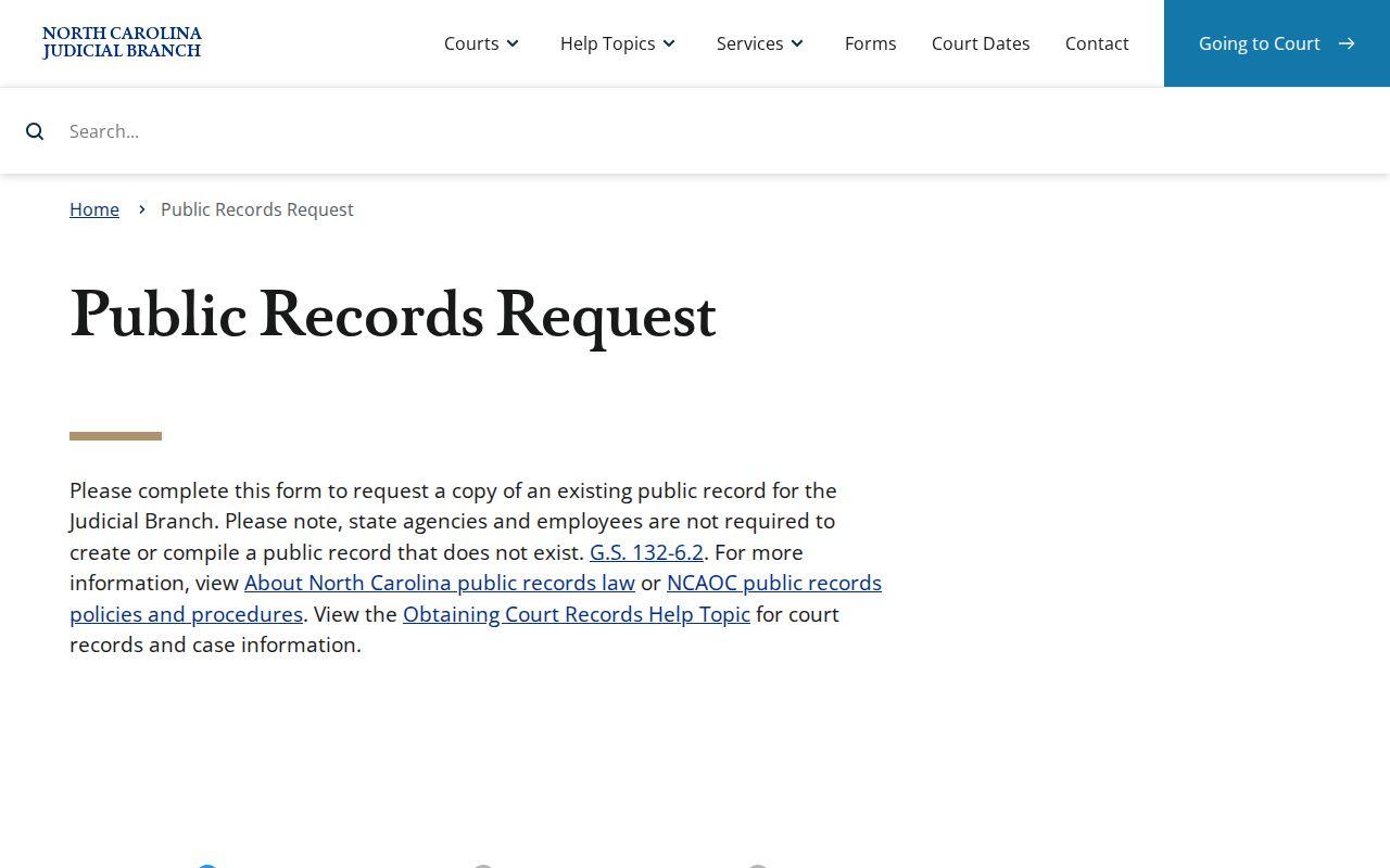 McDowell County court records NCAOC public records request form source
