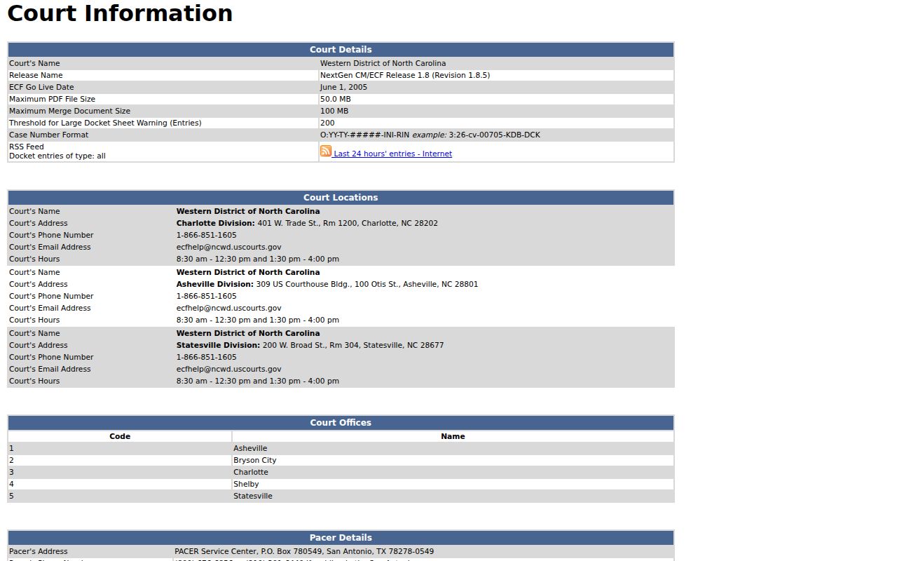 McDowell County court docket distinction from Western District CM ECF
