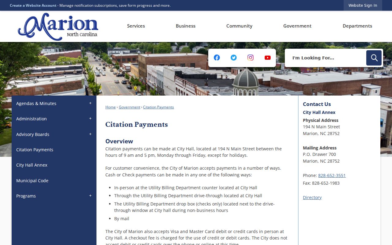Marion court records city citation payment source